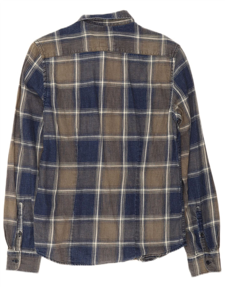 Wrangler Męska koszula flanelowa w kratkę w kolorze indygo, w małą granatową kratkę