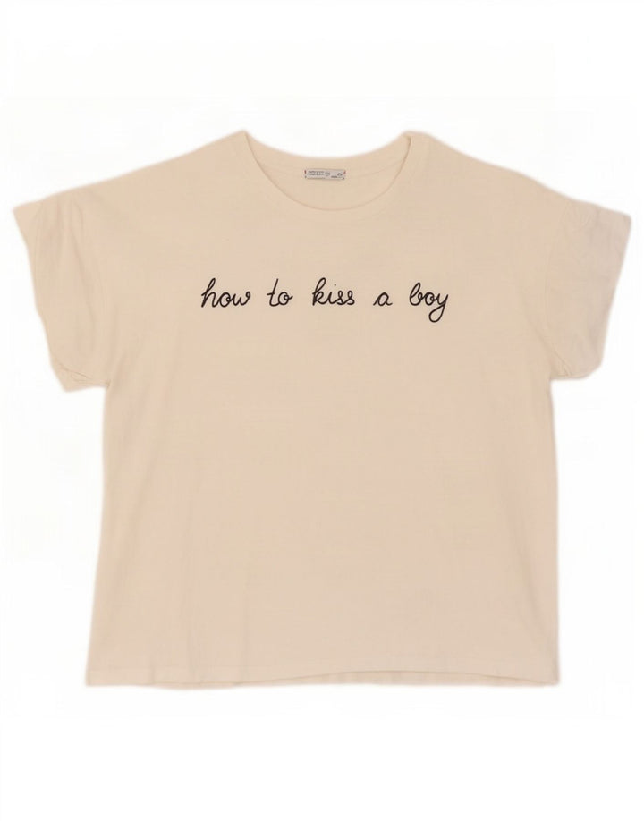 Damska koszulka oversize z grafiką Zara Top UK 10 Small White