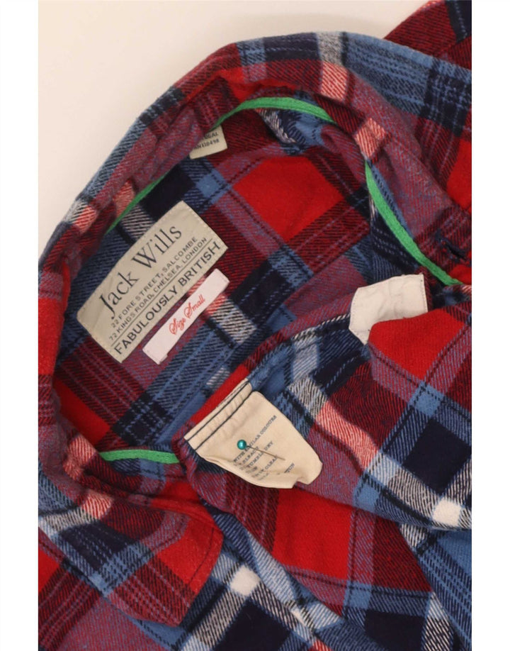 Koszula flanelowa męska Jack Wills w małą wielobarwną bawełnianą kratę