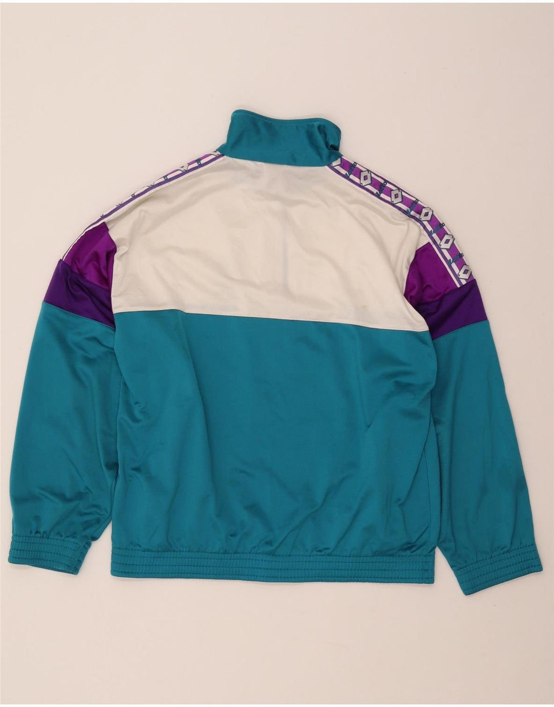 Męska kurtka dresowa LOTTO z grafiką, duża, niebieska, z blokami kolorów