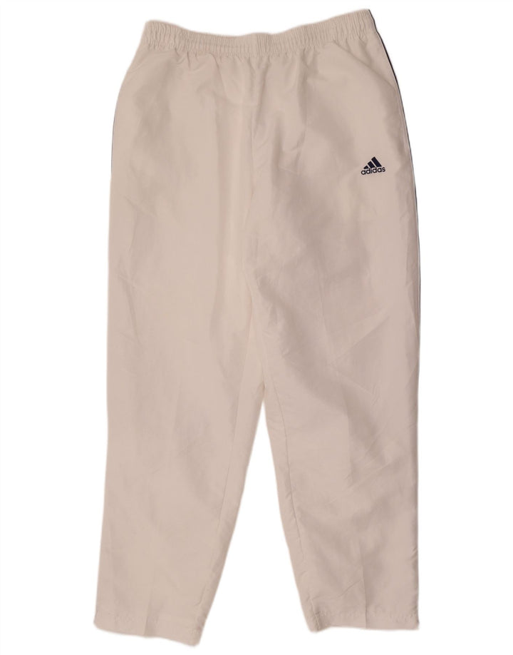 Męskie spodnie dresowe Adidas, duże, białe, poliestrowe