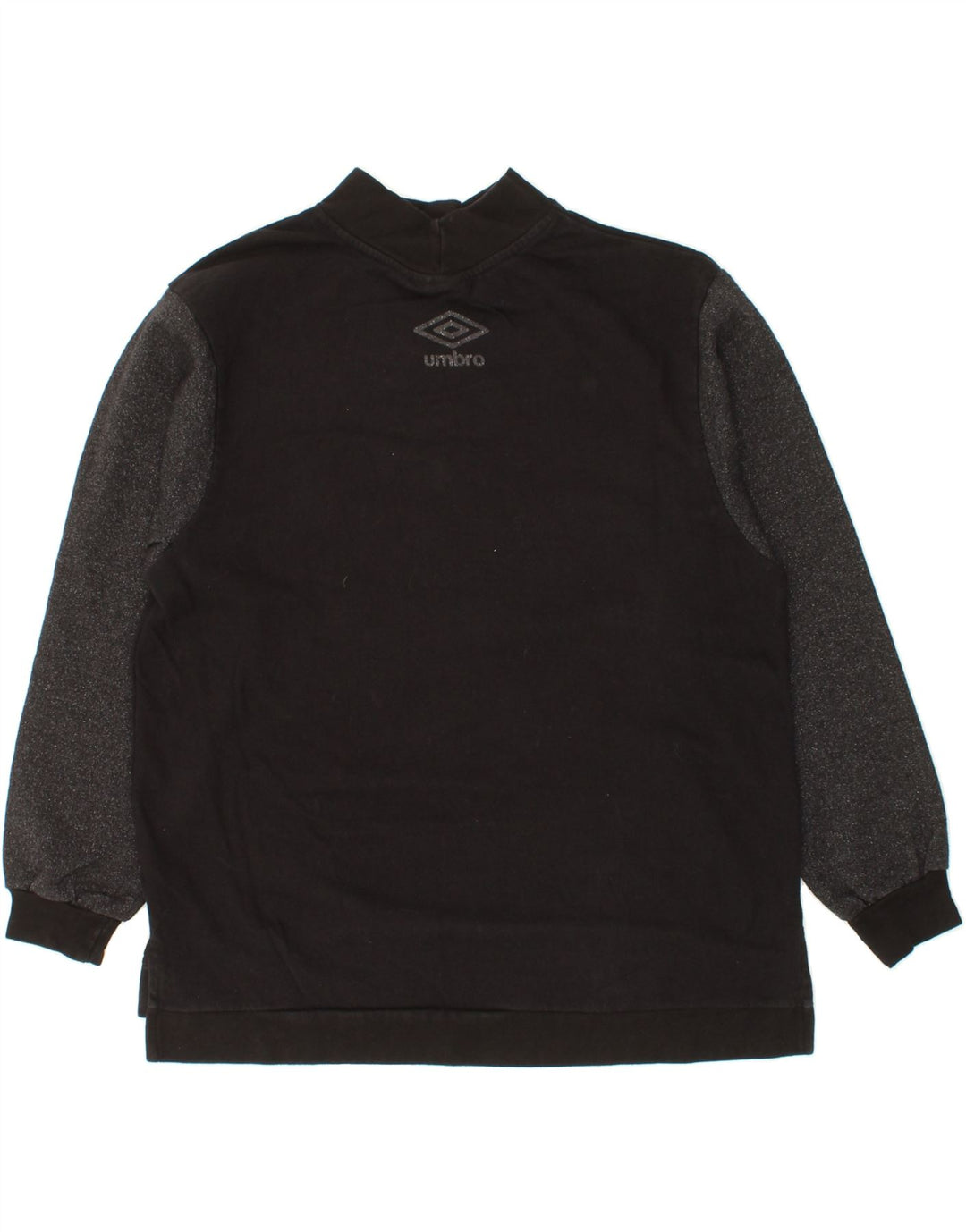 UMBRO Womens Graphic Sweatshirt Jumper UK 14 Medium Black Colourblock Vintage Umbro and Second-Hand Umbro from Messina Hembry 