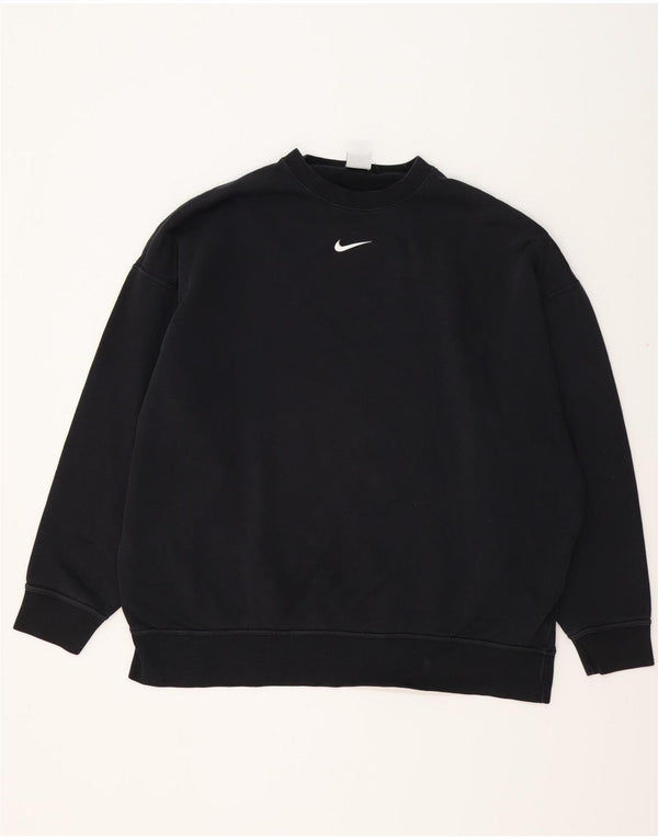 Męska bluza dresowa NIKE o luźnym kroju, mała, czarna, bawełniana