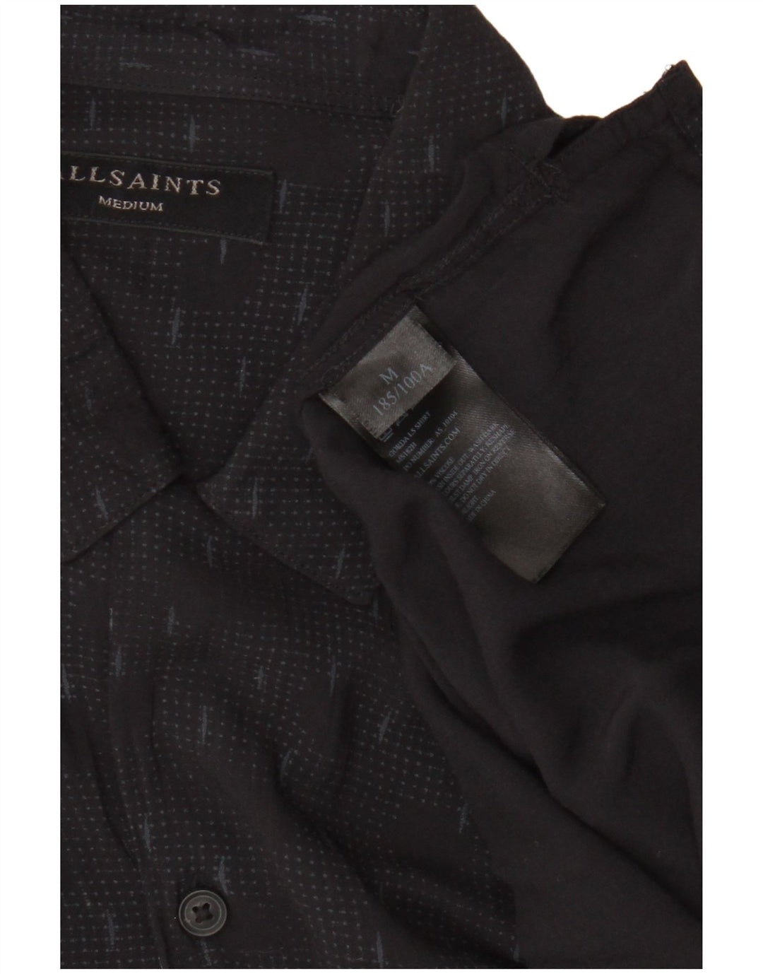 Koszula męska All Saints, średnia czarna, geometryczna wiskoza