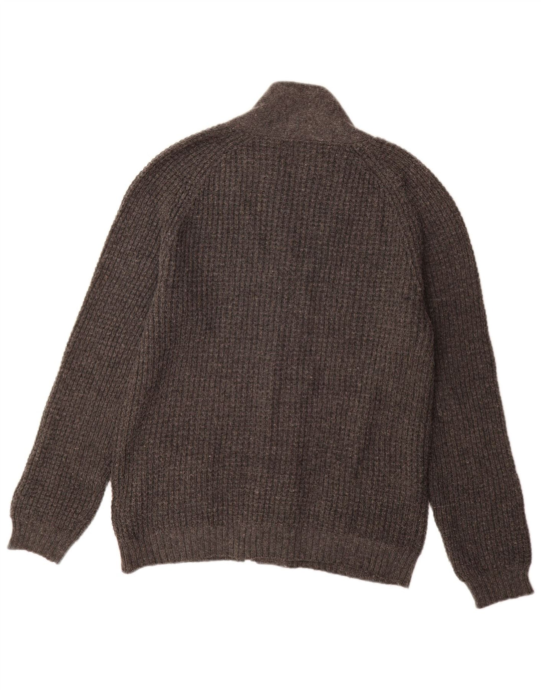 Marks & Spencer Męski sweter rozpinany z autografem, średniej szarości, wełniany