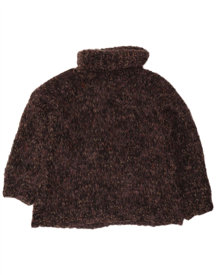 Damski sweter oversize VINTAGE z okrągłym dekoltem UK 22 3XL Brązowy nakrapiany