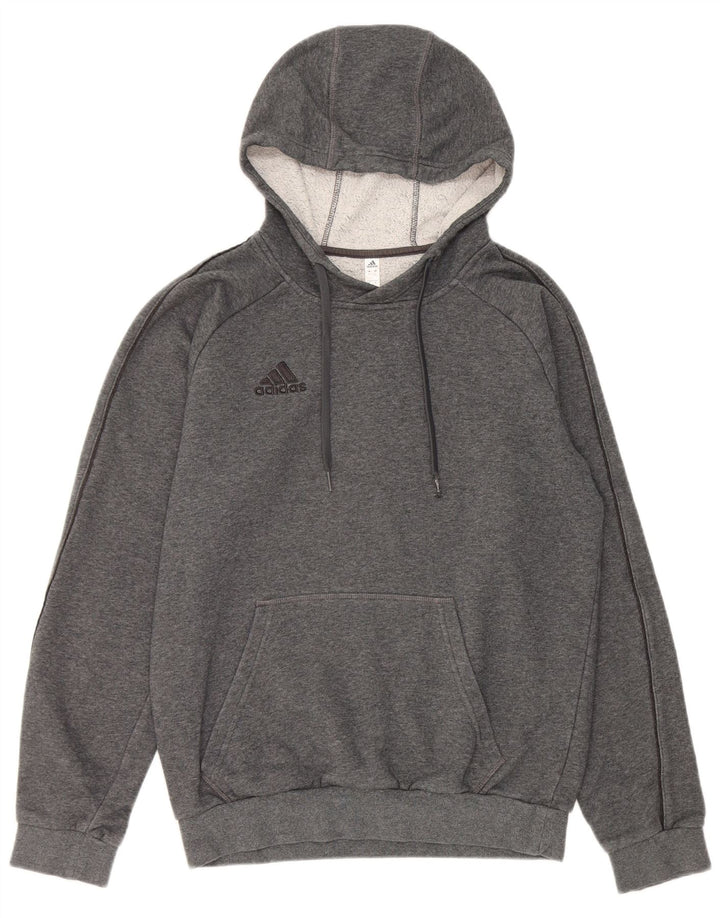 Adidas Męska bluza z kapturem, mała, szara, bawełniana