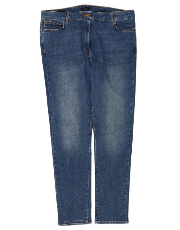 Damskie jeansy skinny M&Co UK 16, duże W34 L30, niebieska bawełna