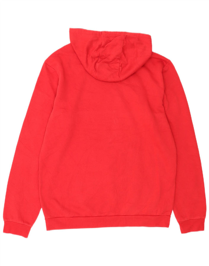 Adidas Męska bluza z kapturem, średnia czerwona, bawełniana