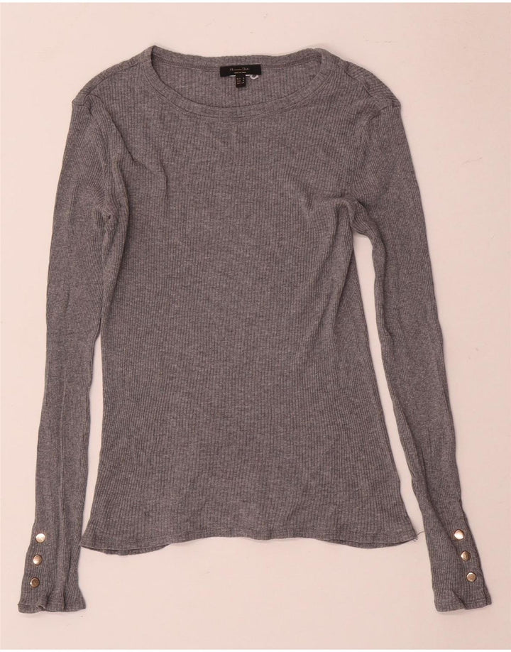 Damski top Massimo Dutti z długim rękawem, UK 8, mały, szary