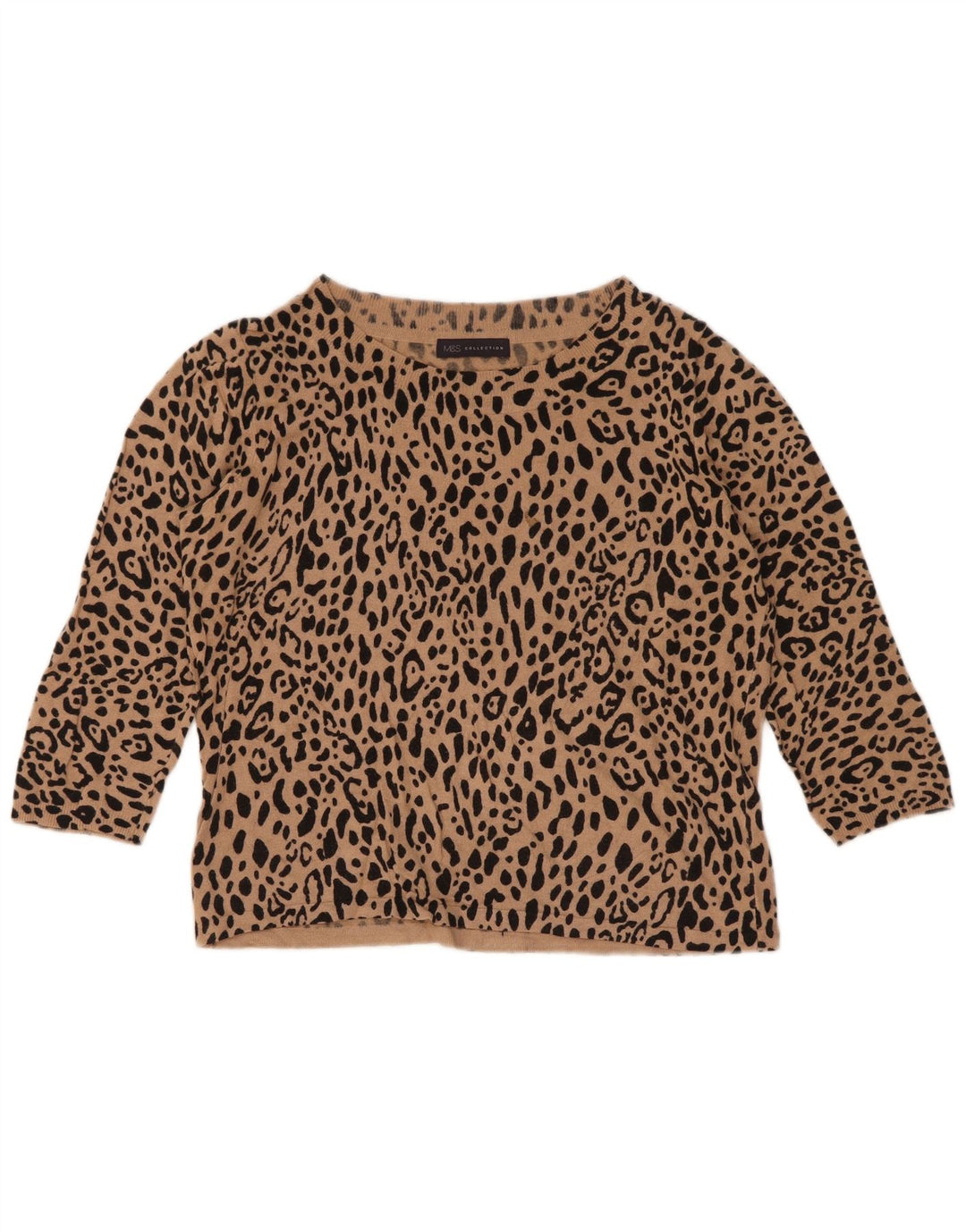 Marks & Spencer Damski sweter z okrągłym dekoltem, UK 12, średni brąz