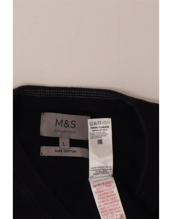 Marks & Spencer Męski podkoszulek bez rękawów, duży, granatowy, bawełniany