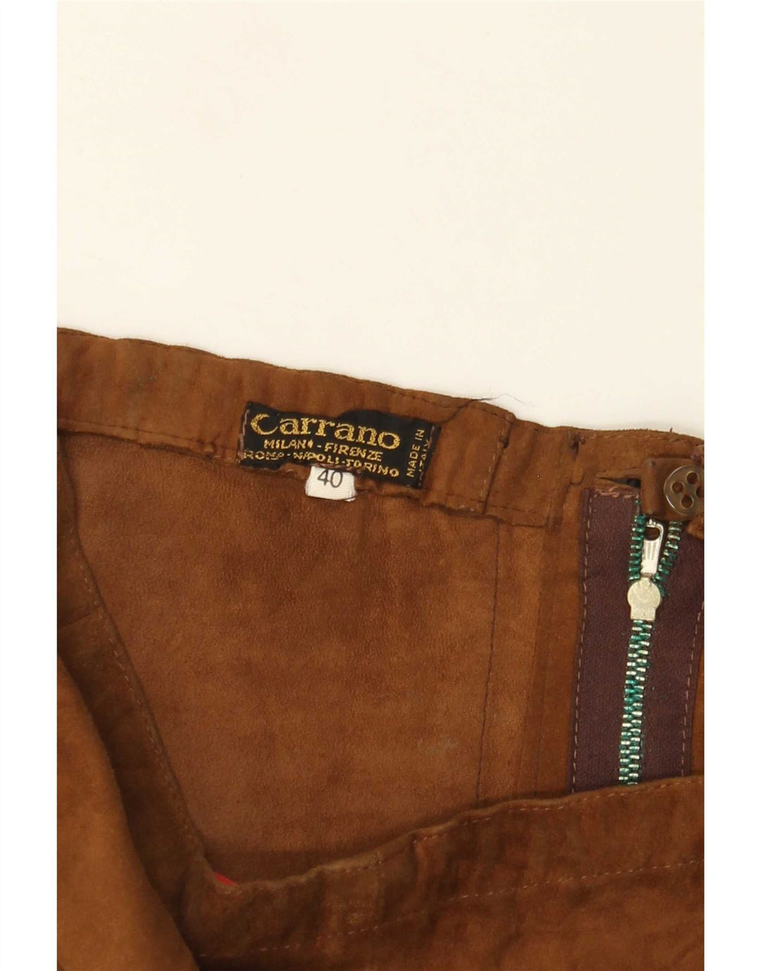 Vintage damskie proste zamszowe spodnie EU 40 Medium W28 L26 brązowe