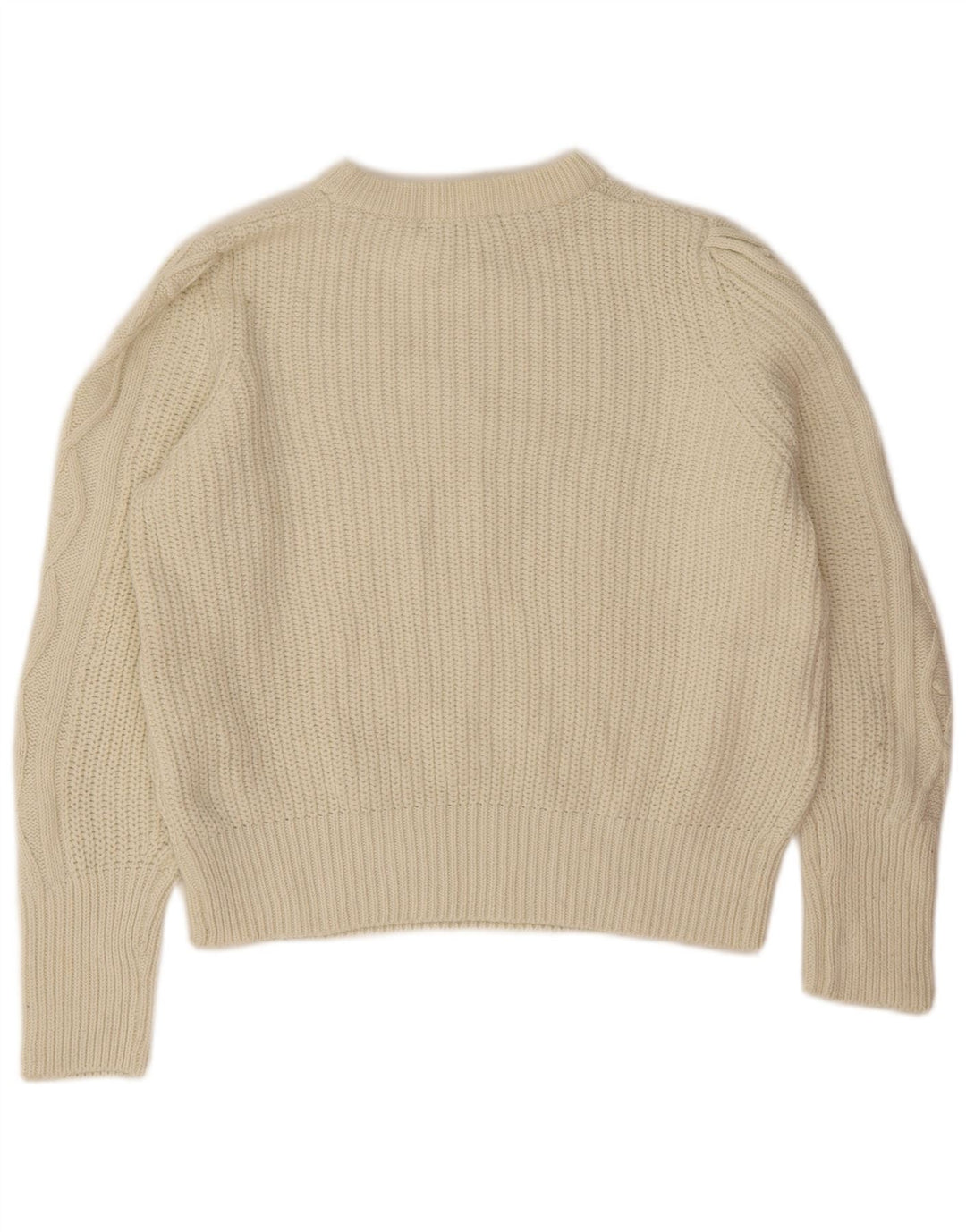 Marks & Spencer Damski sweter z dekoltem w łódkę, UK 16, duży, beżowy poliester