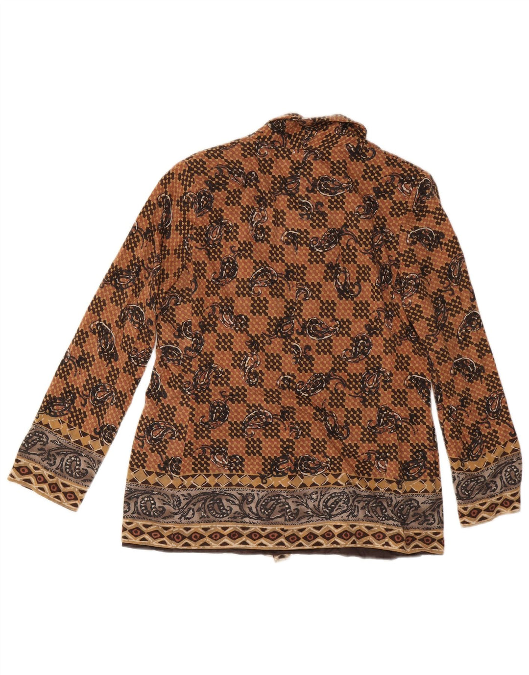 LUISA SPAGNOLI Damska marynarka zapinana na 2 guziki IT 48 XL, brązowa paisley