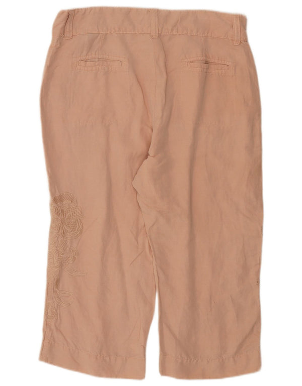 Marks & Spencer Damskie spodnie Capri UK 14 Large W34 L20 Różowe kwiaty