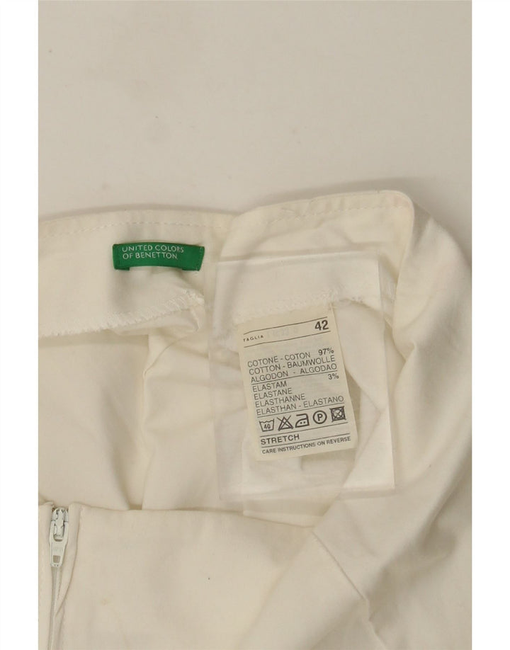 Spódnica damska Benetton w kształcie litery A IT 42 Medium W28 Biała bawełna