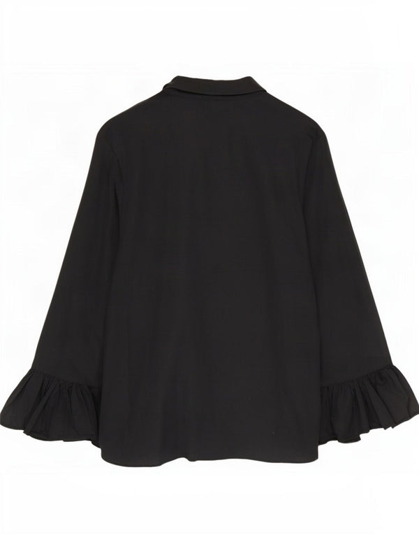 Damska bluzka koszulowa Marks & Spencer UK 24 4XL Czarna bawełniana