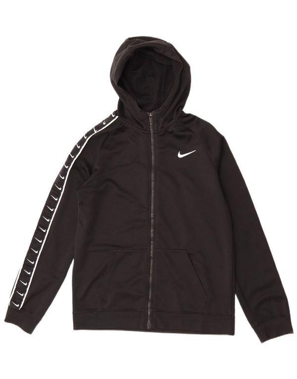 Chłopięcy sweter z kapturem i zamkiem błyskawicznym Nike, 13-14 lat, czarny, poliestrowy, sportowy