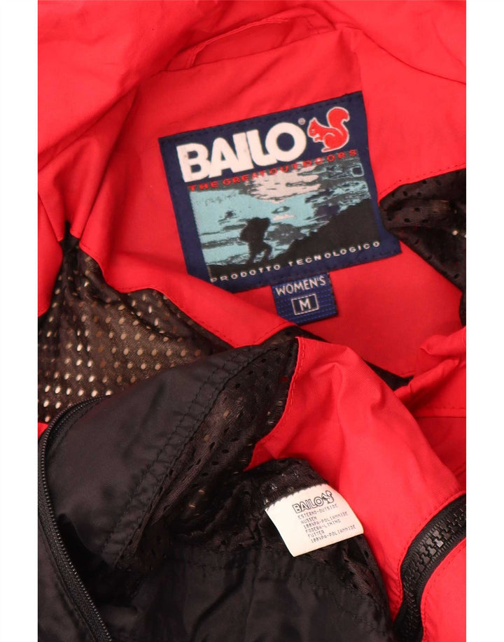 Damska kurtka przeciwdeszczowa z kapturem, oversize, Bailo UK 14, średni czerwony poliamid