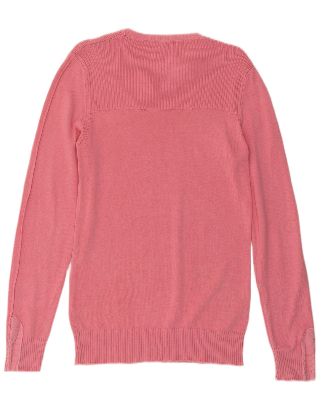 MOSCHINO Męski sweter z dekoltem w kształcie litery V, mały, różowy, bawełniany
