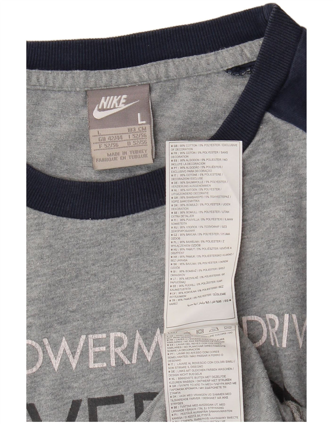 Męski T-shirt z grafiką NIKE USA, duży, szary, bawełniany blok kolorów