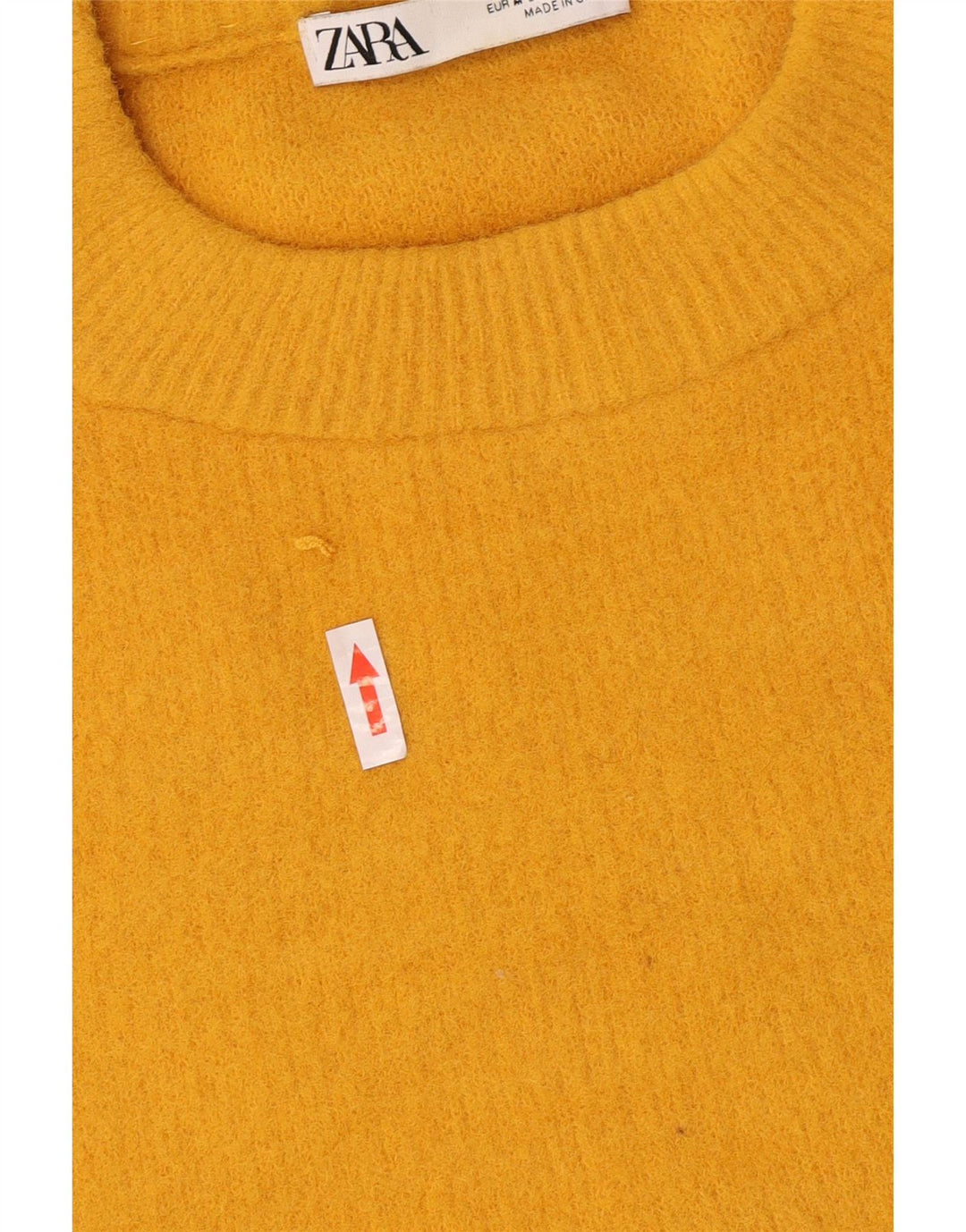 Sweter damski Zara z okrągłym dekoltem UK 14, średni żółty nylon