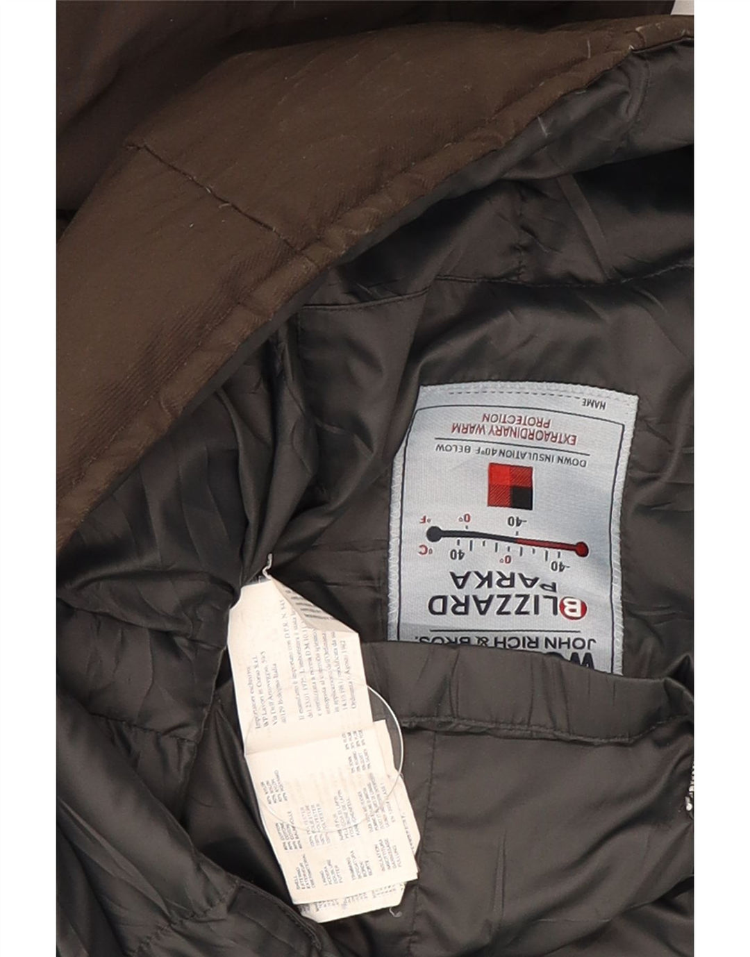 Damski ocieplany płaszcz z kapturem Woolrich UK 12, średnia bawełna khaki