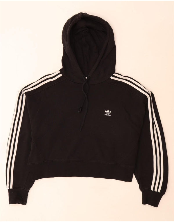 Damska bluza z kapturem Adidas Crop Oversized UK 12 Średnia czarna bawełna