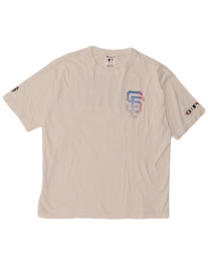 Męski T-shirt z grafiką Champion San Francisco, mały, biały