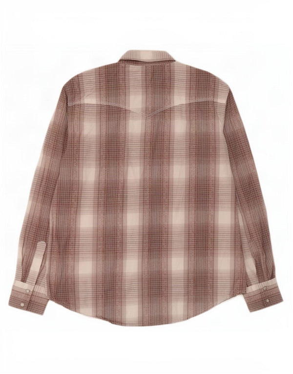 Wrangler Mens Shirt XL Brown Check Cotton