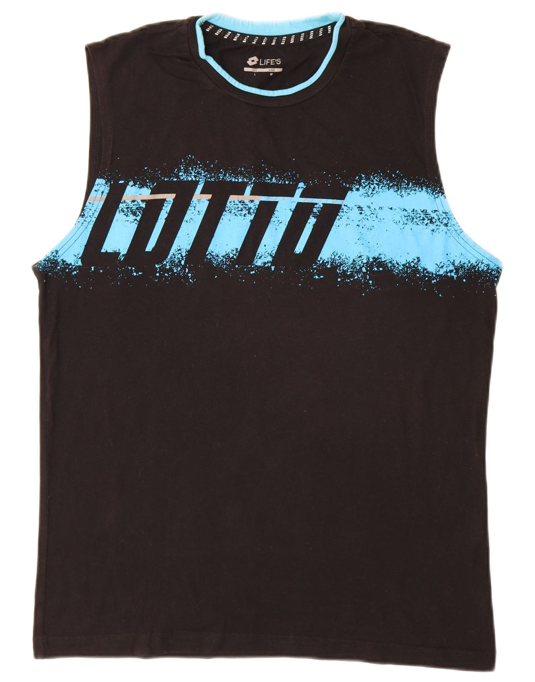 Męska kamizelka z grafiką Lotto, średnia czarna bawełna