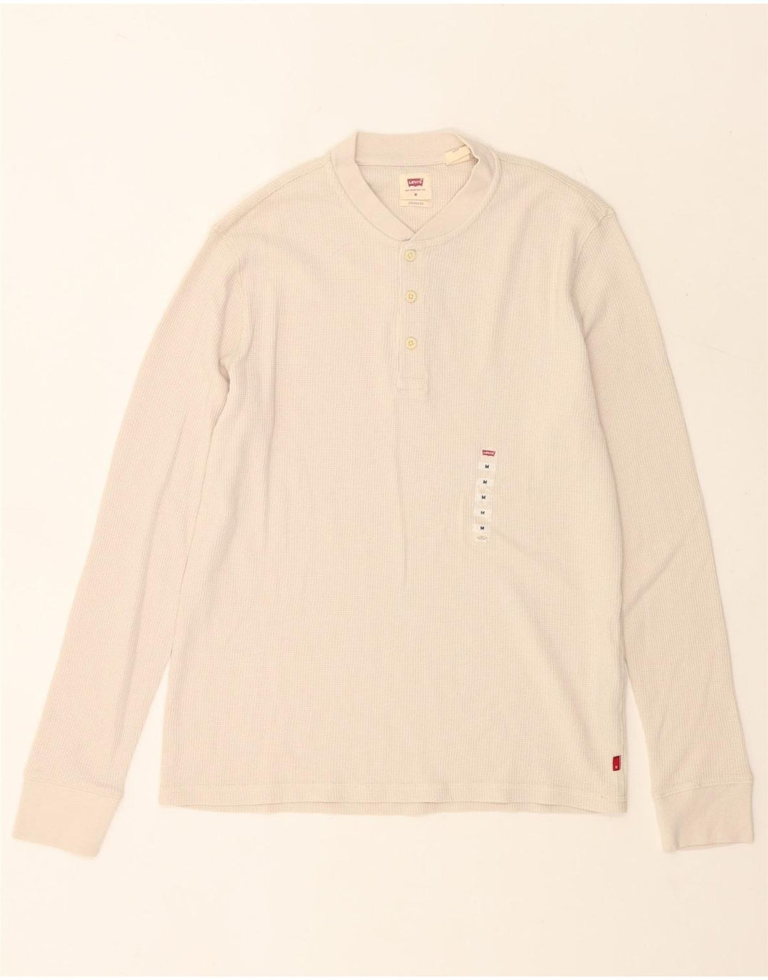 Męski standardowy top Levi's z długim rękawem, średnio beżowy, bawełniany