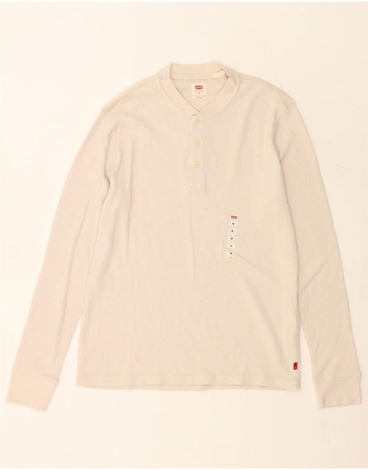 Męski standardowy top Levi's z długim rękawem, średnio beżowy, bawełniany