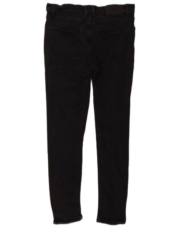 Męskie dżinsy rurki Zara w trudnej sytuacji EU 46 XL W36 L30, czarna bawełna