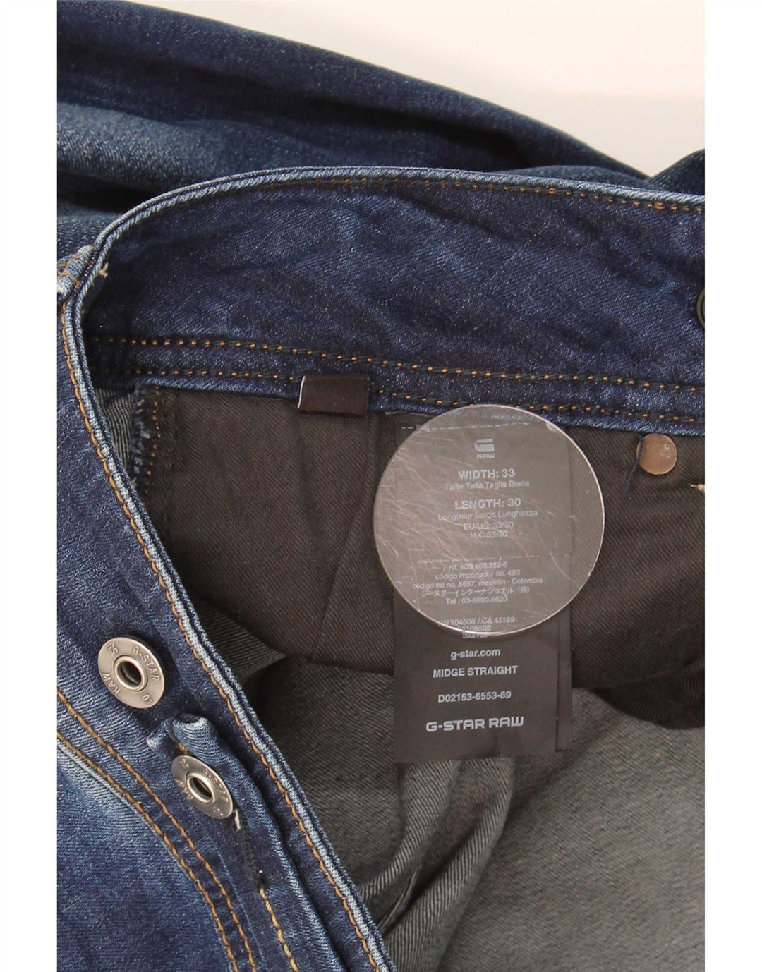 Damskie jeansy G-Star Midge Slim W33 L30 Granatowa bawełna