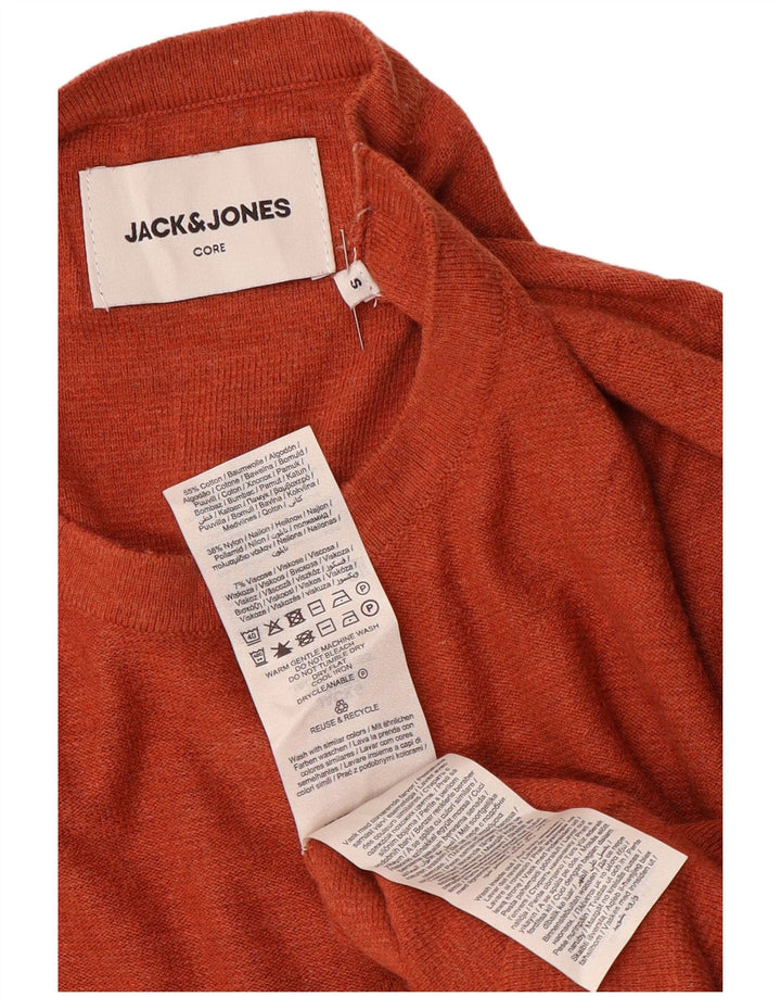 Męski top Jack & Jones z długim rękawem, mały, pomarańczowy, bawełniany