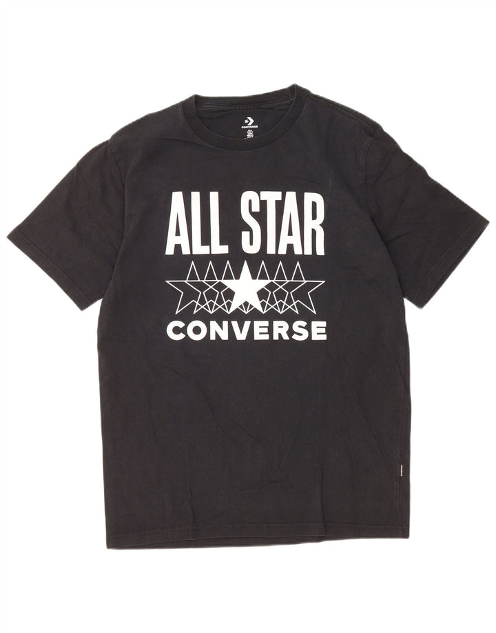 Converse Męski T-shirt z grafiką, mały, czarny, bawełniany
