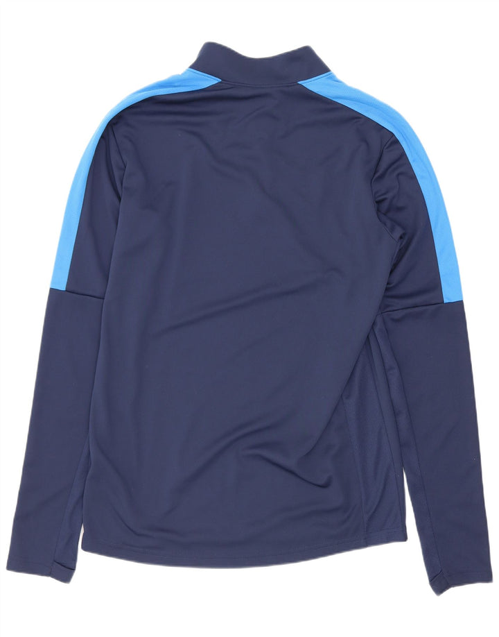 Męska koszulka Nike Dri Fit z zamkiem błyskawicznym i długim rękawem, mała, granatowa, z blokami kolorów