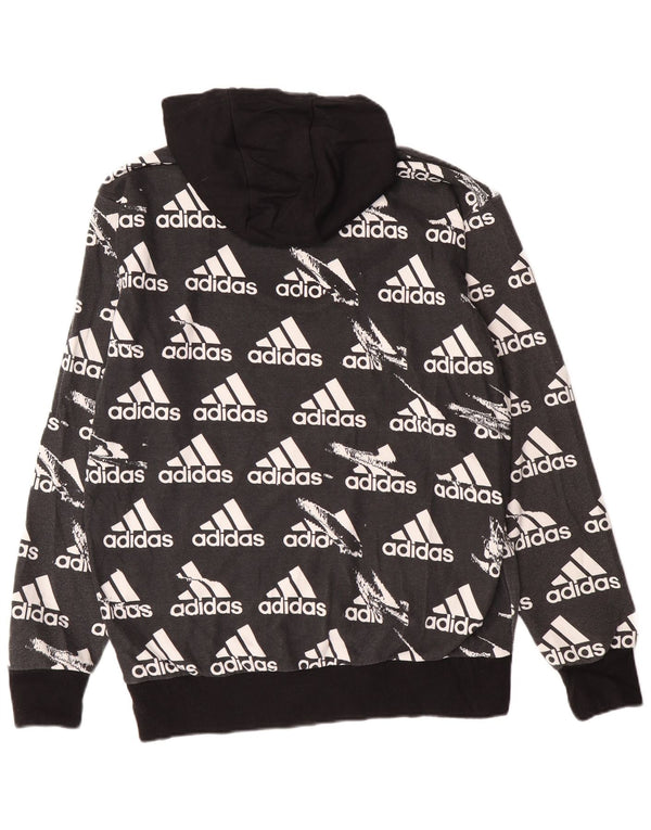 Męska bluza z kapturem Adidas z grafiką, duża, szara, bawełniana z blokami kolorów
