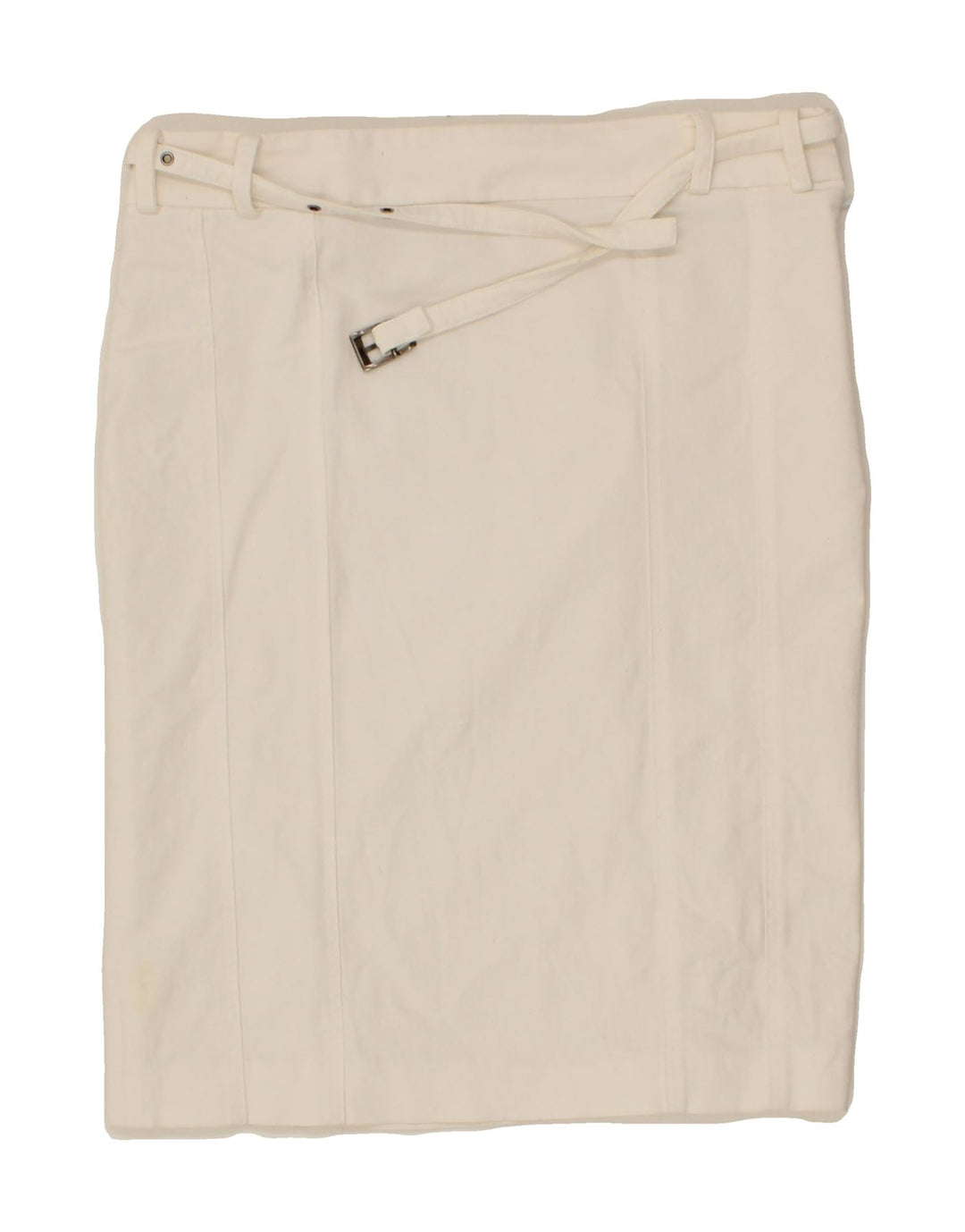 PATRIZIA PEPE Womens Straight Skirt IT 42 Medium W32  White Cotton Vintage Patrizia Pepe and Second-Hand Patrizia Pepe from Messina Hembry 