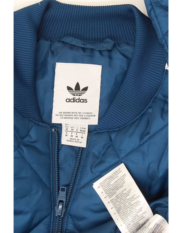 Męska pikowana kurtka Adidas UK 38 Średni niebieski poliester