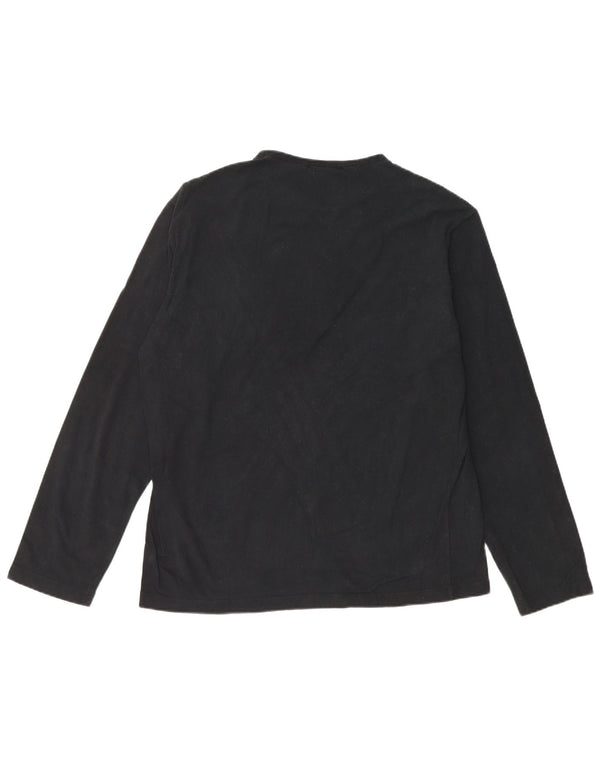 FRED PERRY Męski top z długim rękawem XL, czarny, bawełniany