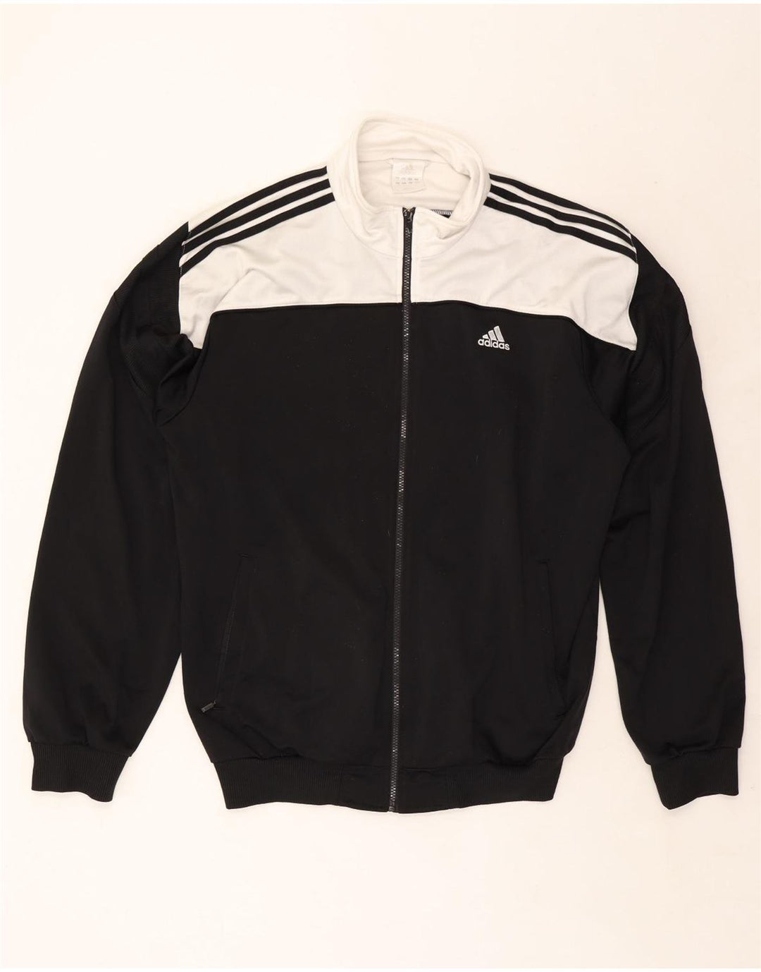 Adidas Męska bluza dresowa UK 48/50 XL Czarny poliester z blokami kolorów