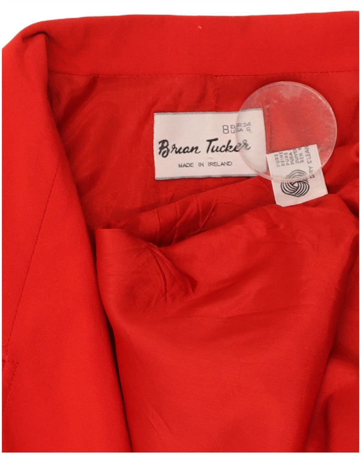 BRIAN TUCKER Womens Oversized Blazer Jacket UK 8 Small  Red