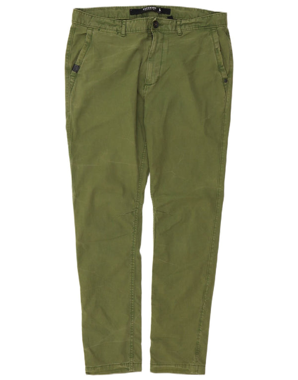 Męskie spodnie chino Superdry XL W38 L32, zielone, bawełniane