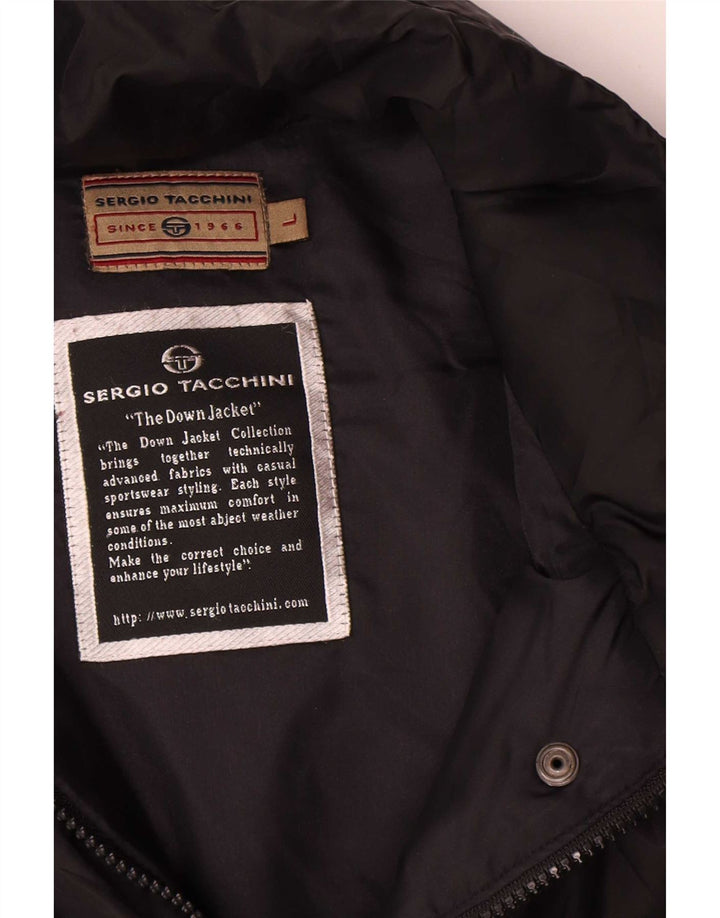 Damski płaszcz oversize Sergio Tacchini UK 16, duży, czarny poliester
