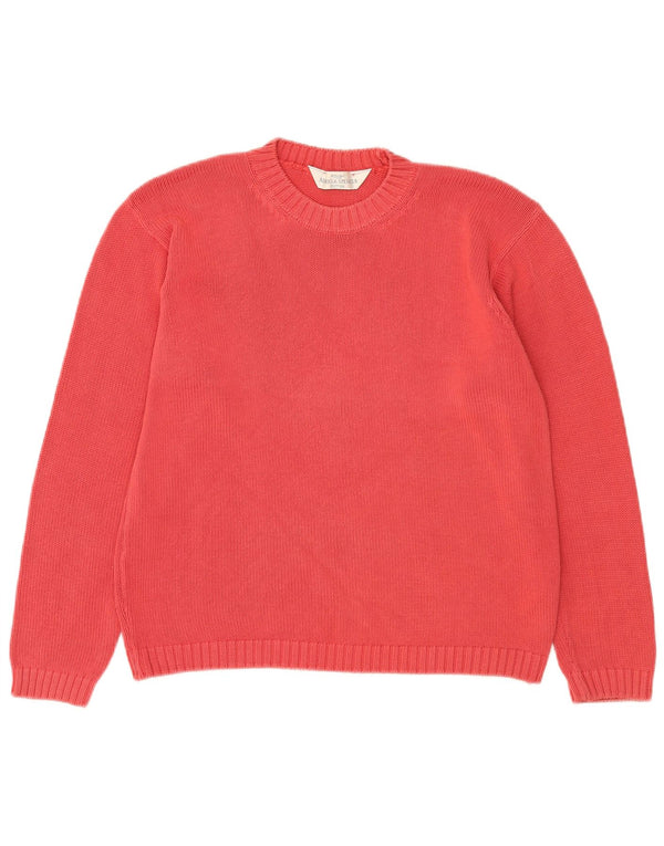 Marks & Spencer Damski sweter z okrągłym dekoltem, UK 12, średni różowy, bawełniany