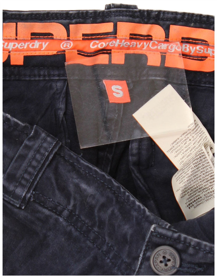 SUPERDRY Męskie spodenki cargo małe W29 granatowe, bawełniane