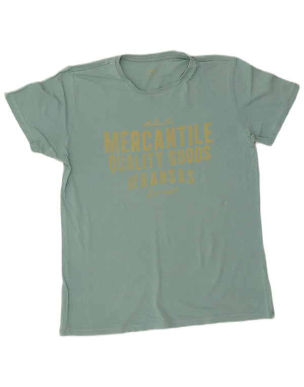 Męski T-shirt Lee z grafiką, średni, turkusowy, bawełniany